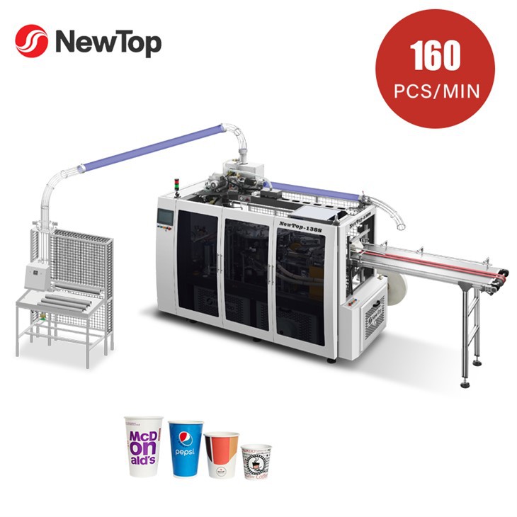 قهوه و چای{0}} اونس فنجان کاغذی با سرعت بالا و دستگاه هوشمند (NEWTOP138S)